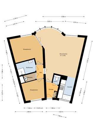 Floorplan - Aartsbisschop Romerostraat 630, 3573 AW Utrecht